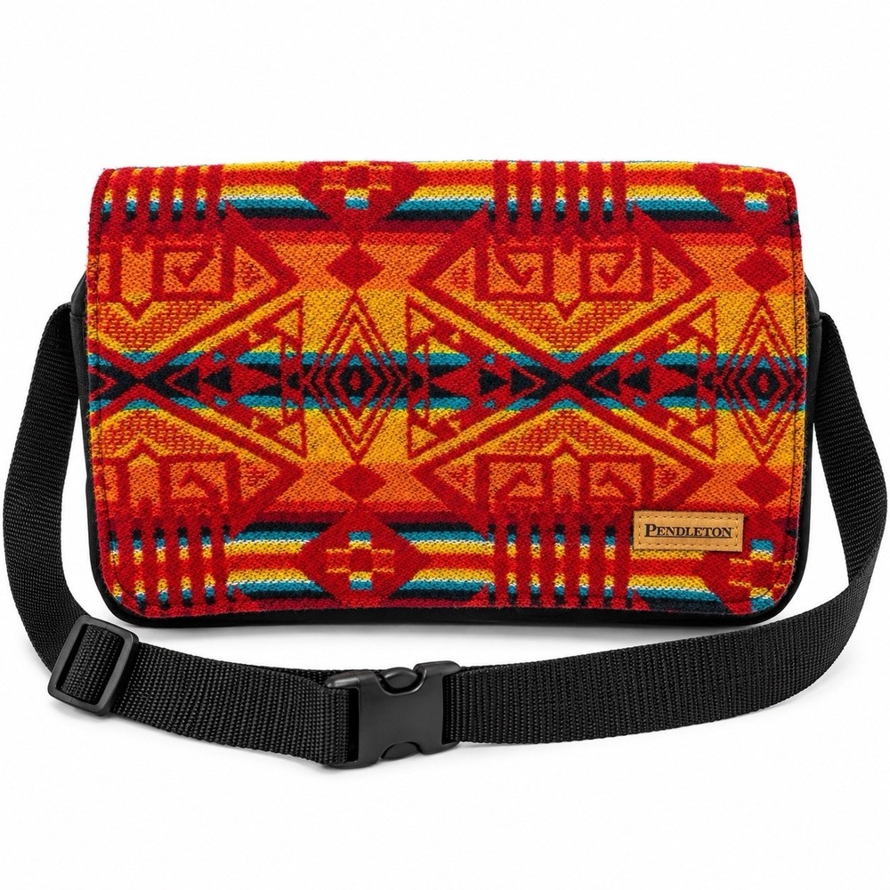 Pendleton Southwestern Crossbody Bag Red Geometric Wool Travel Organizer Small